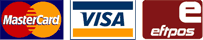 We accept: Eftpos, Mastercard and Visa.